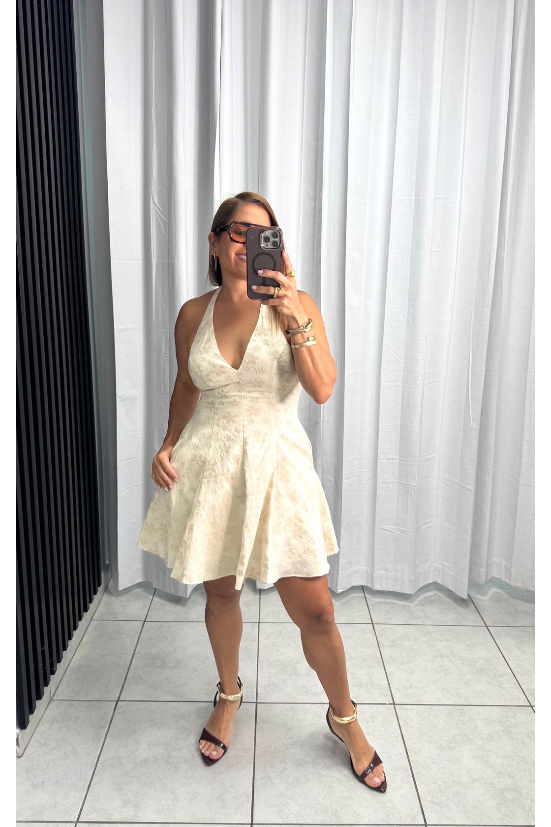 Halter V Neckline Mini Dress & Romper